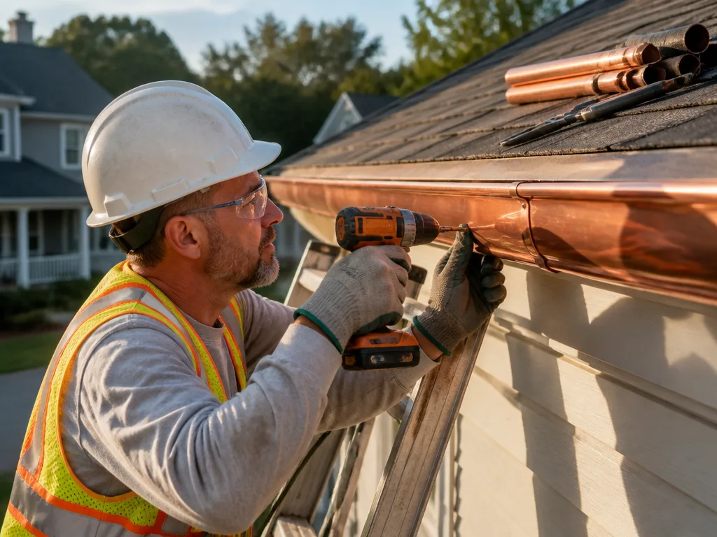 Copper Gutter Installation